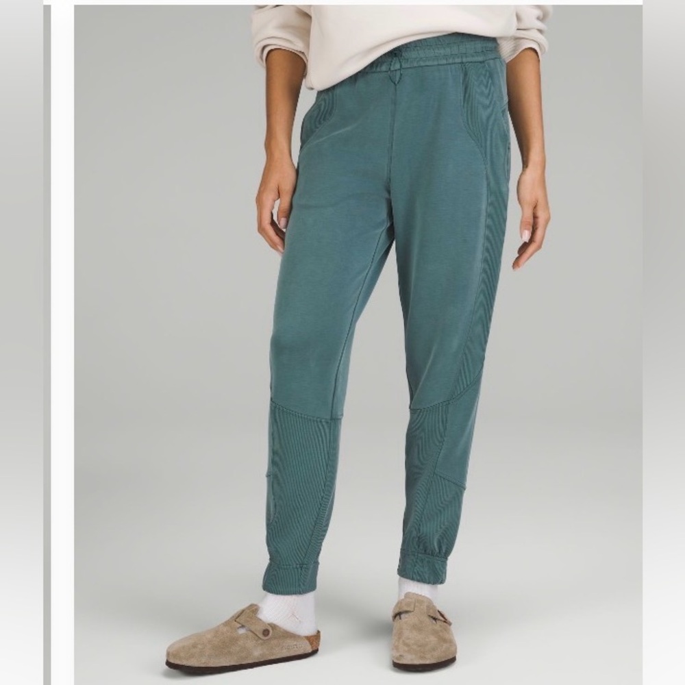 Lululemon Brushed Sofstreme Ribbed Hr Jogger Gree… - image 1